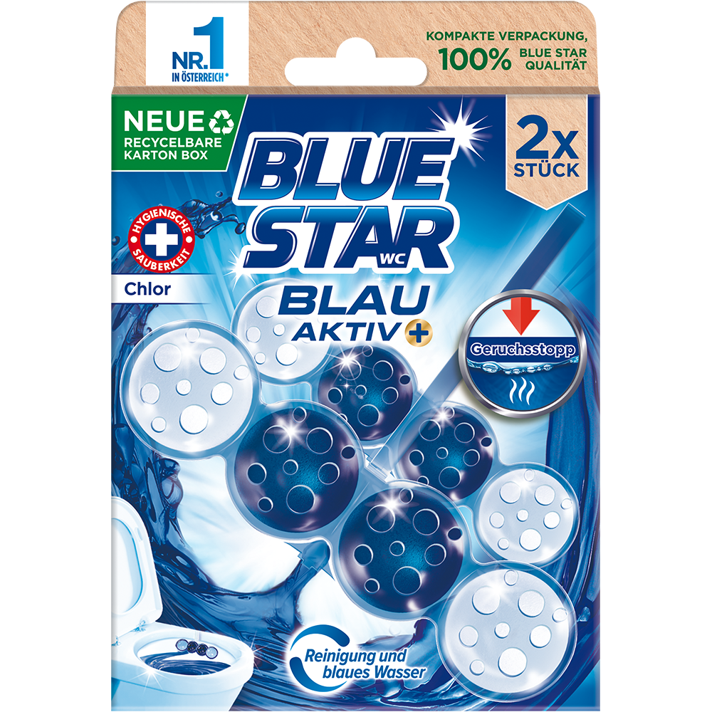 Bild: Blue Star Blau Aktiv WC-Steine Chlor 