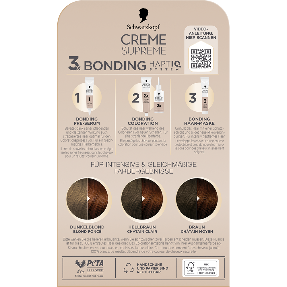 Bild: Schwarzkopf Creme Supreme Creme Coloration Helles Karamell-Braun