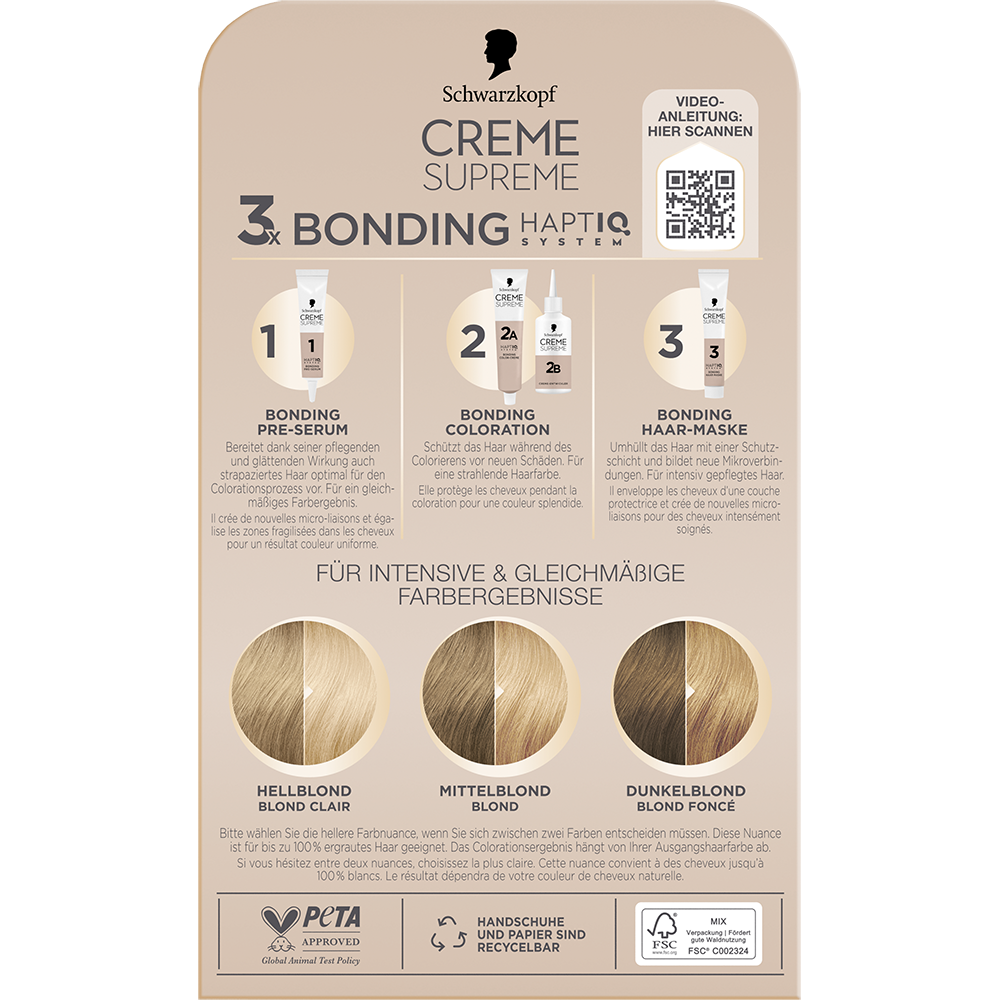 Bild: Schwarzkopf Creme Supreme Creme Coloration Ultra-Helles Naturblond