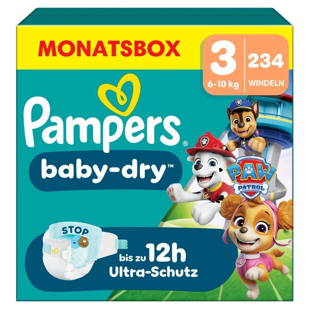 Bild: Pampers Baby-Dry Paw Patrol Edition Größe 3, 6kg-10kg, Monatsbox 