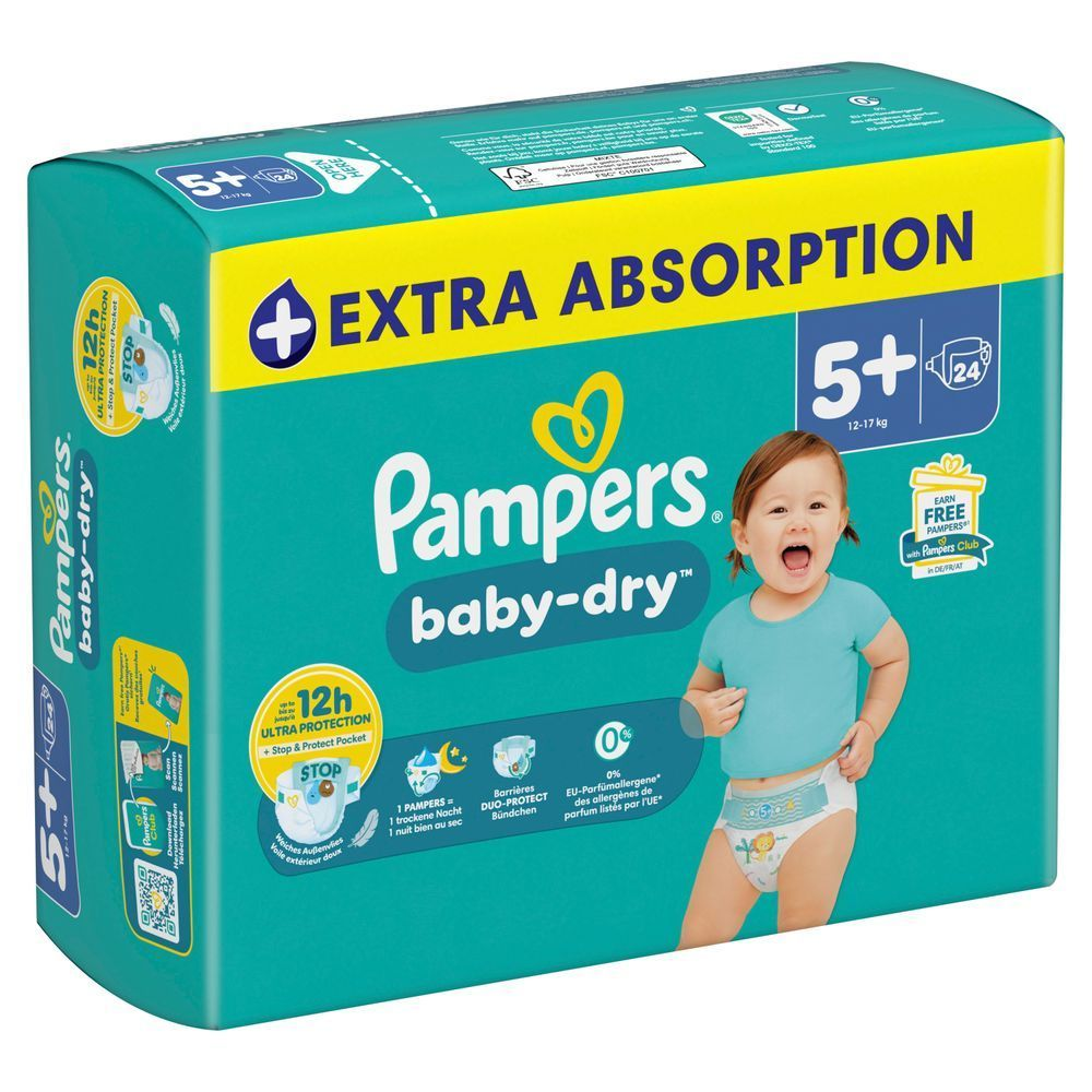 Bild: Pampers Baby-Dry Größe 5+, 12kg-17kg 