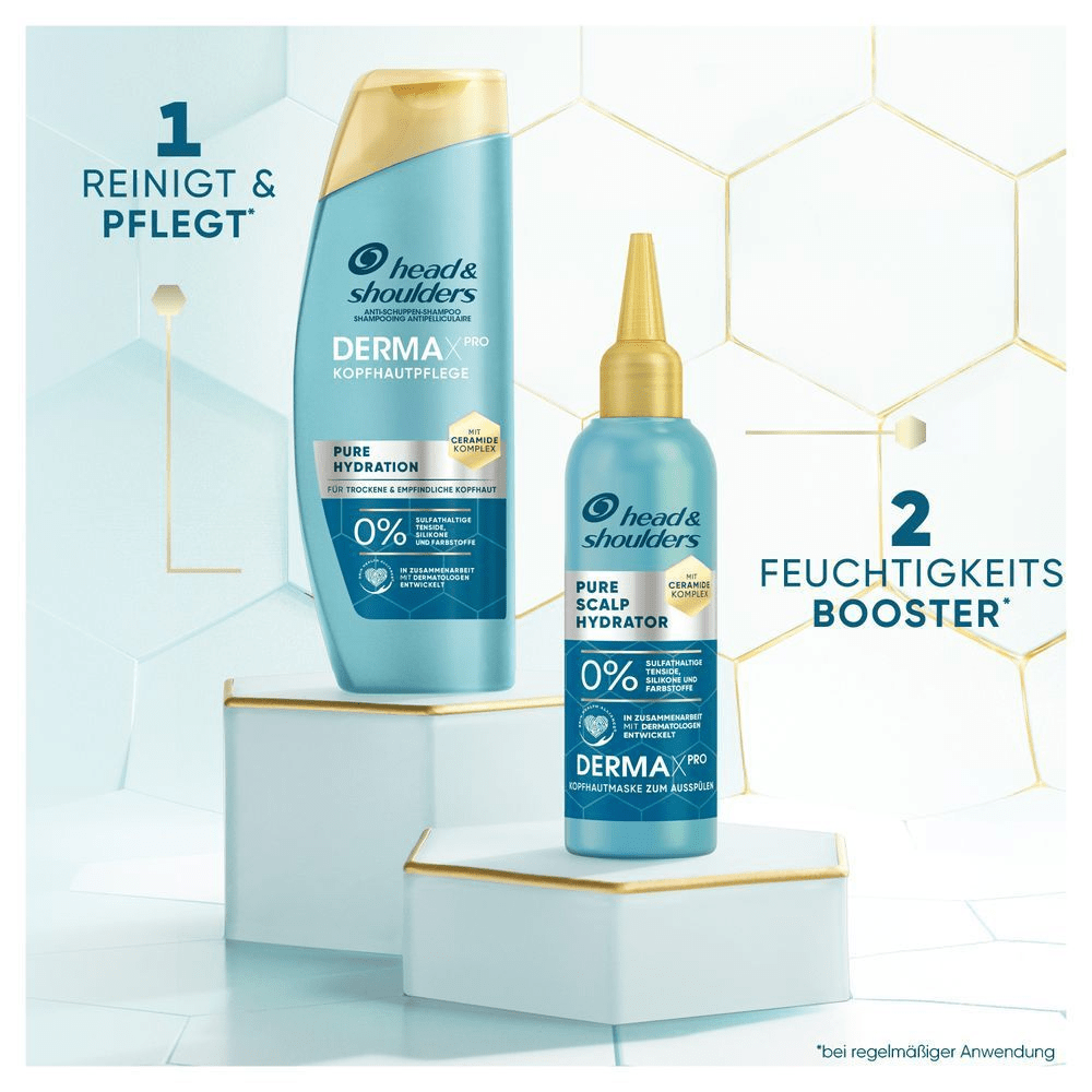 Head & Shoulders DERMA Haarpflegeprodukte: Reinigendes Shampoo und Feuchtigkeits-Booster