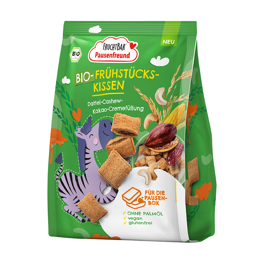 Bild: FruchtBar Frühstückskissen mit Dattel-Cashew-Kakao-Cremefüllung