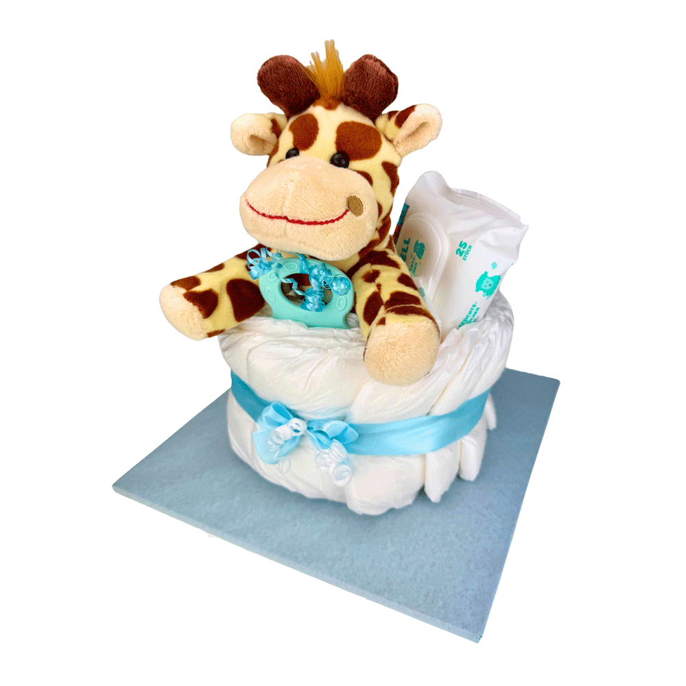 Bild: BABYWELL Windeltorte Giraffe Blau 