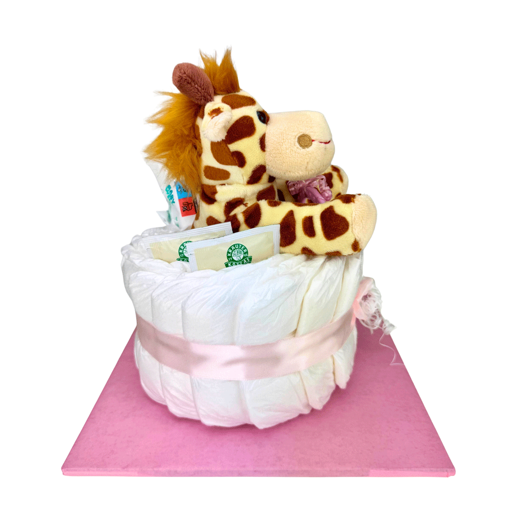 Bild: BABYWELL Windeltorte Giraffe Rosa 