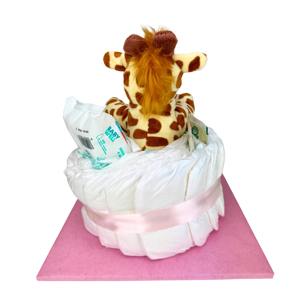 Bild: BABYWELL Windeltorte Giraffe Rosa 