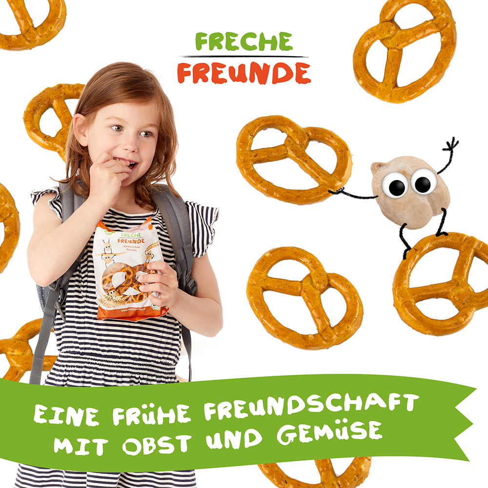 Bild: Freche Freunde Dinkel & Kirchererbse Brezeln 