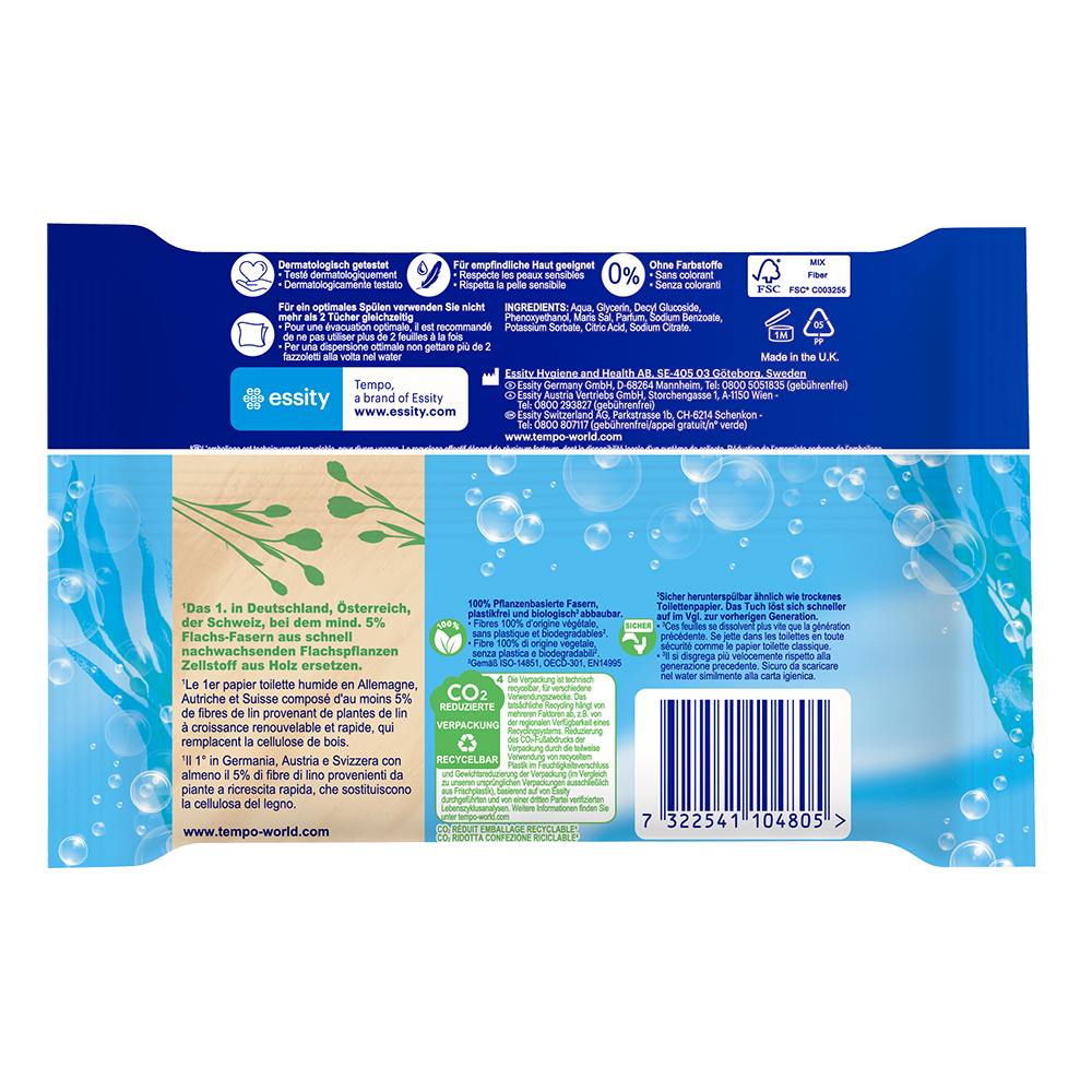 Bild: Tempo Feuchtes Toilettenpapier Meeresmineralien 