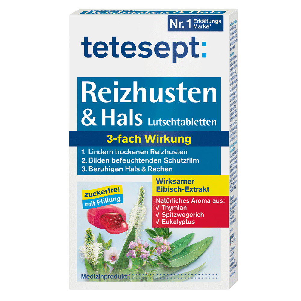 Bild: tetesept: Reizhusten und Hals Lutschtabletten 