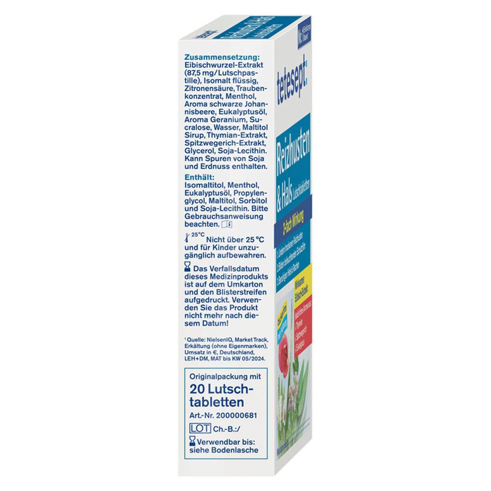 Bild: tetesept: Reizhusten und Hals Lutschtabletten 