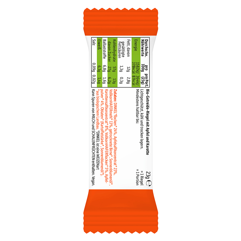 Bild: Freche Freunde Frecher Riegel Apfel und Karotte 