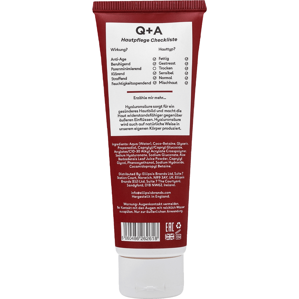 Bild: Q+A Reinigungsgel Hyaluronsäure