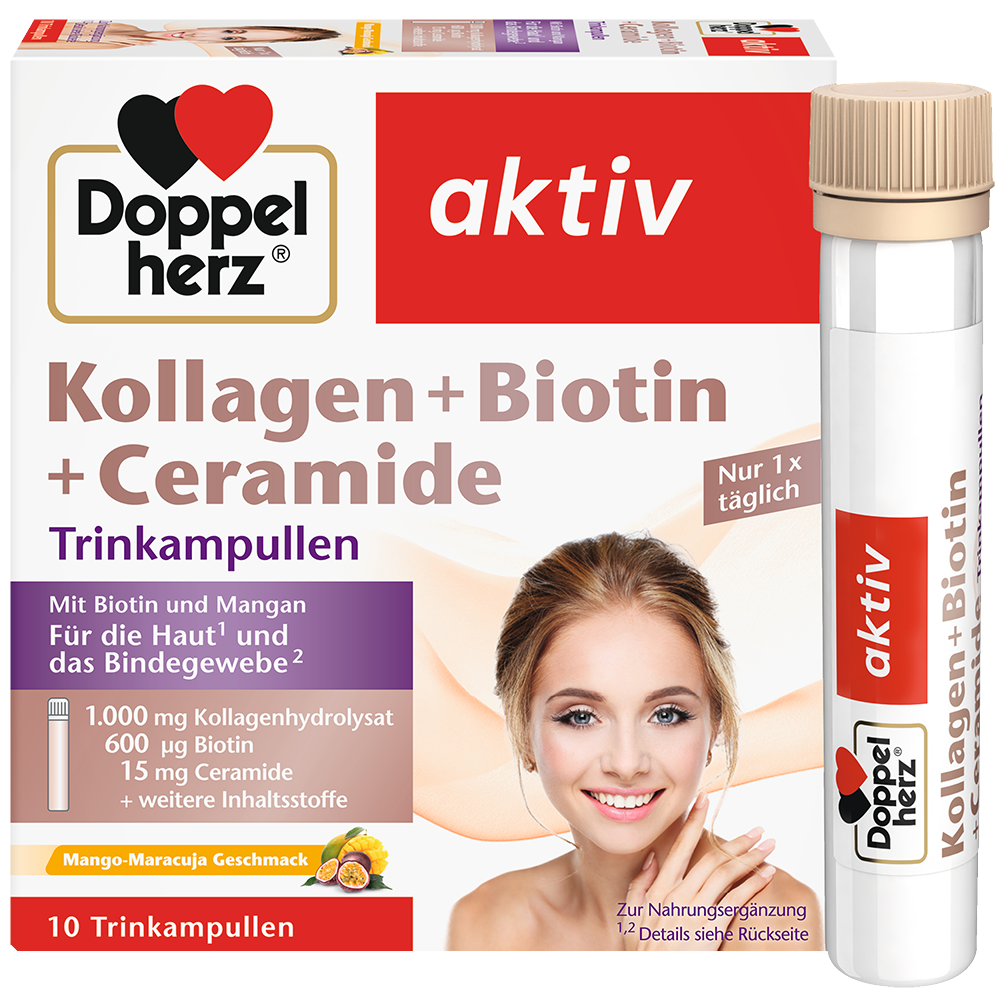 Bild: DOPPELHERZ Kollagen + Biotin + Ceramide Trinkampullen 