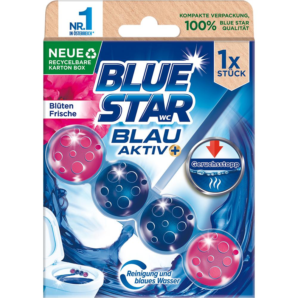 Bild: Blue Star Blau Aktiv WC-Steine Blüten Frische 