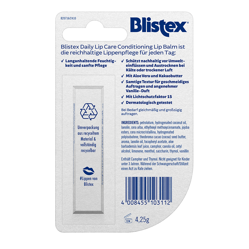 Bild: Blistex Daily Lip Care Conditioning Lip Balm Intensive Care