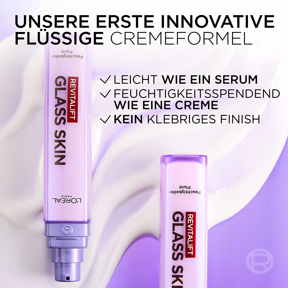 Bild: L'ORÉAL PARIS Revitalift Filler Glass Skin Feuchtigkeits-Fluid 
