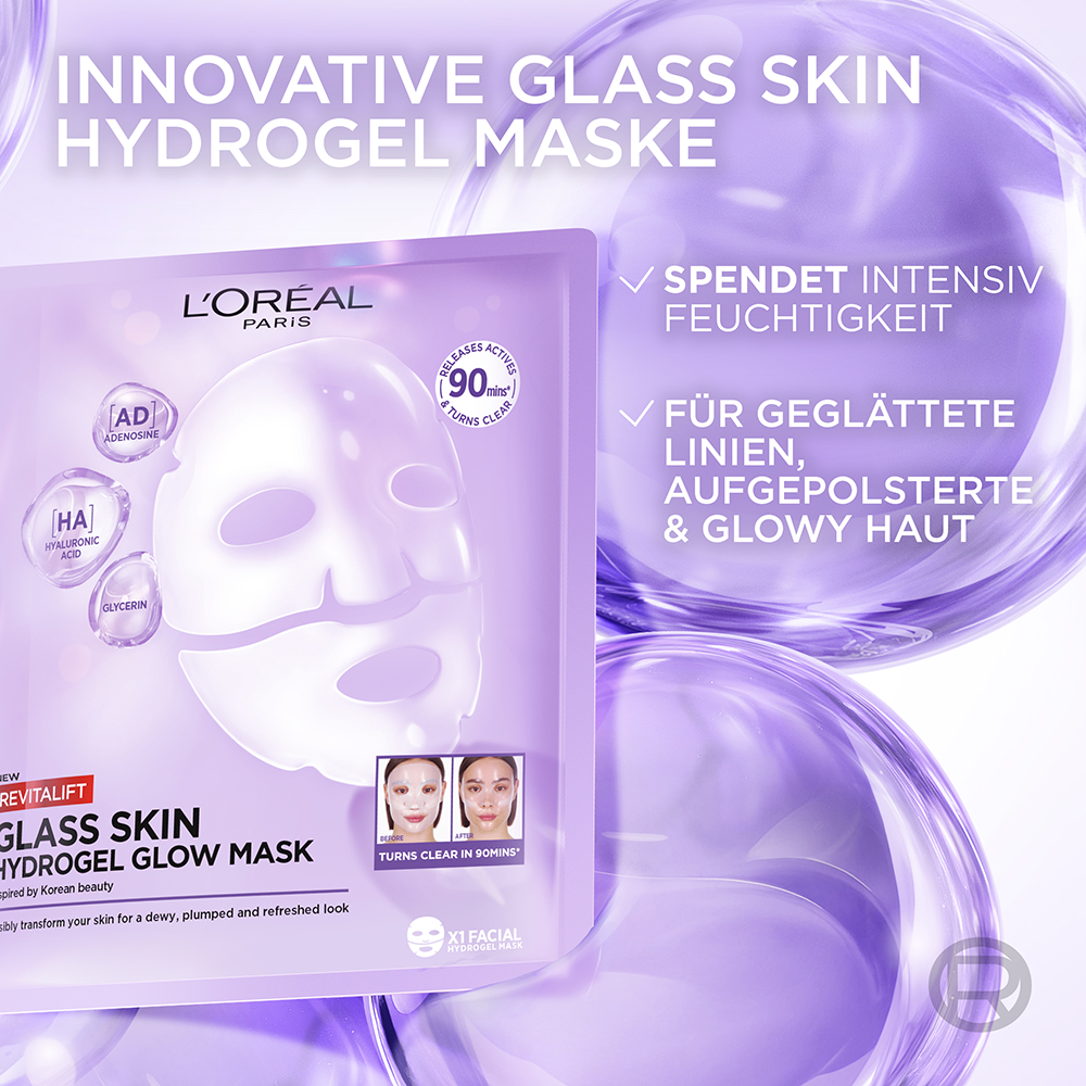 Bild: L'ORÉAL PARIS Revitalift Filler Glass Skin Hydrogel Glow Mask 