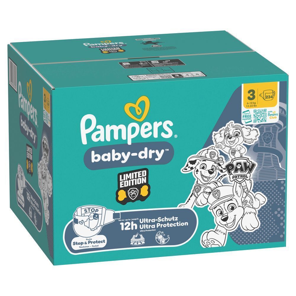 Bild: Pampers Baby-Dry Paw Patrol Edition Größe 3, 6kg-10kg, Monatsbox 