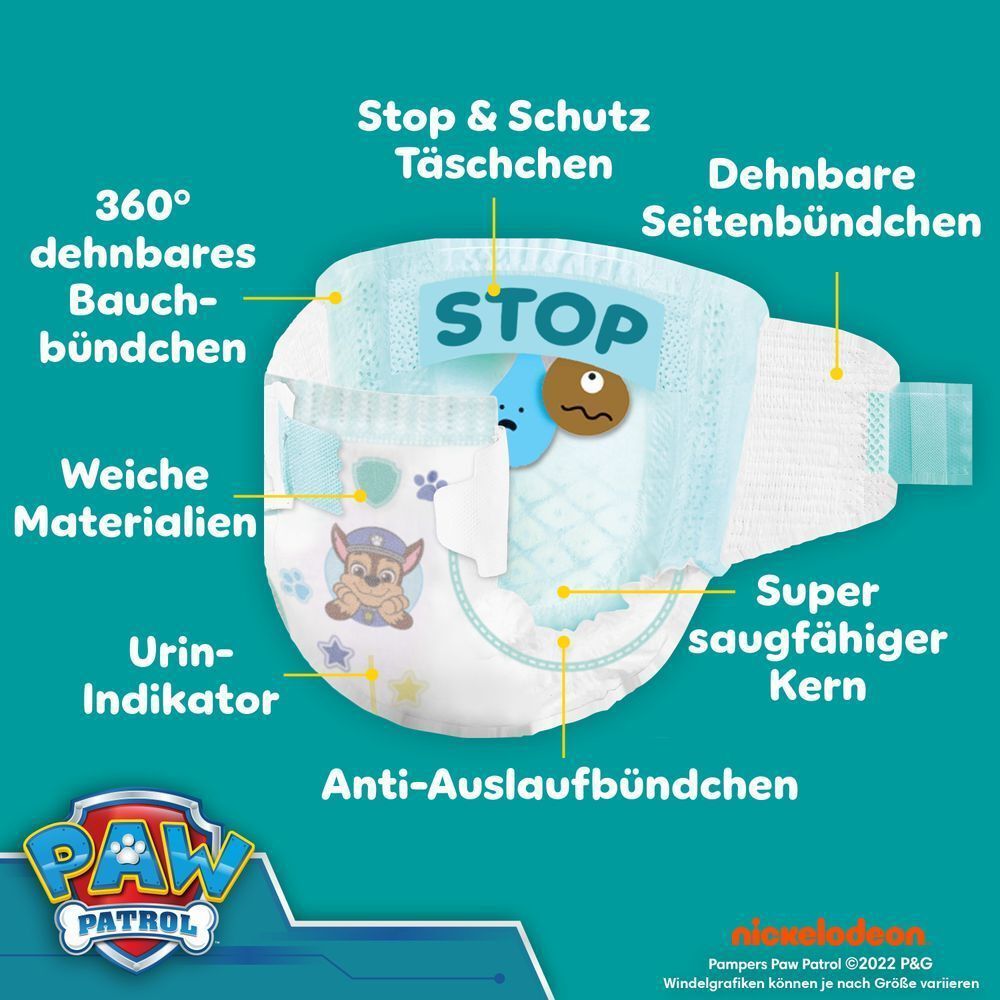 Bild: Pampers Baby-Dry Paw Patrol Edition Größe 3, 6kg-10kg, Monatsbox 