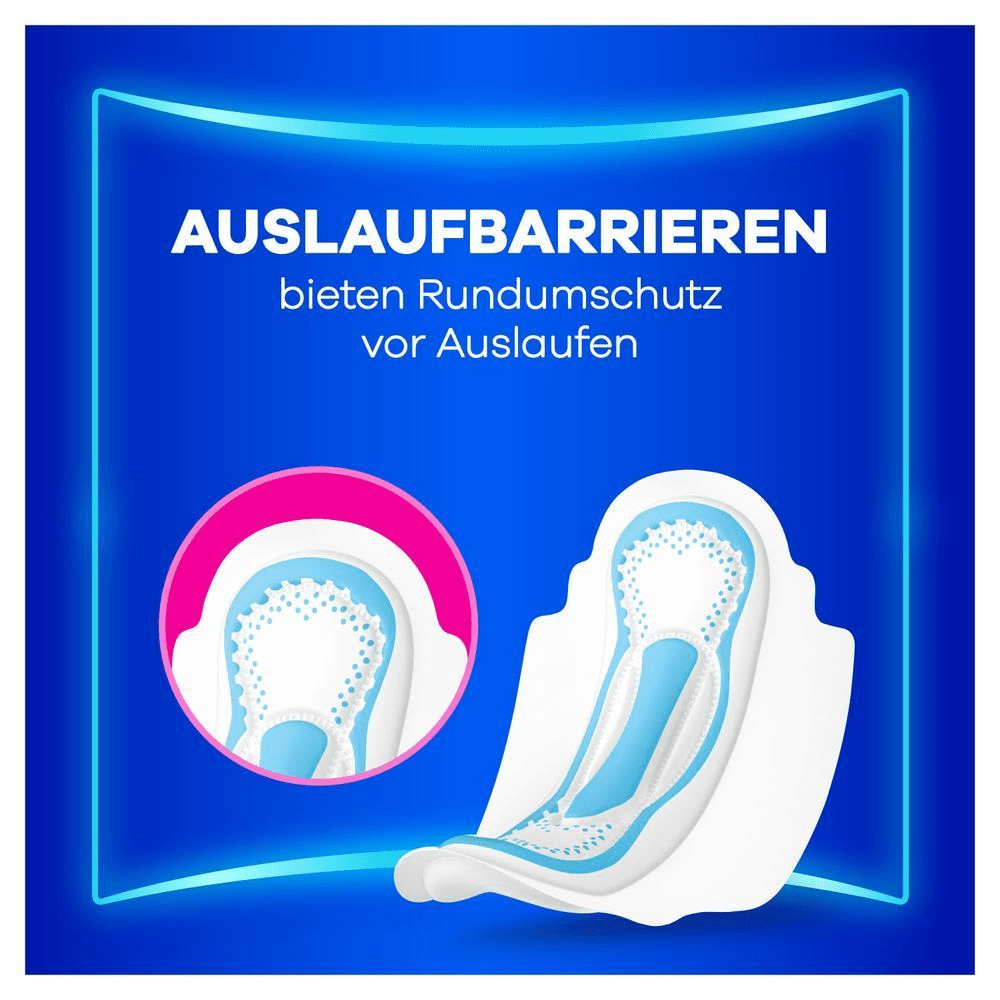 Always Maxi Normal mit Auslaufbarrieren bieten Rundumschutz vor Auslaufen.