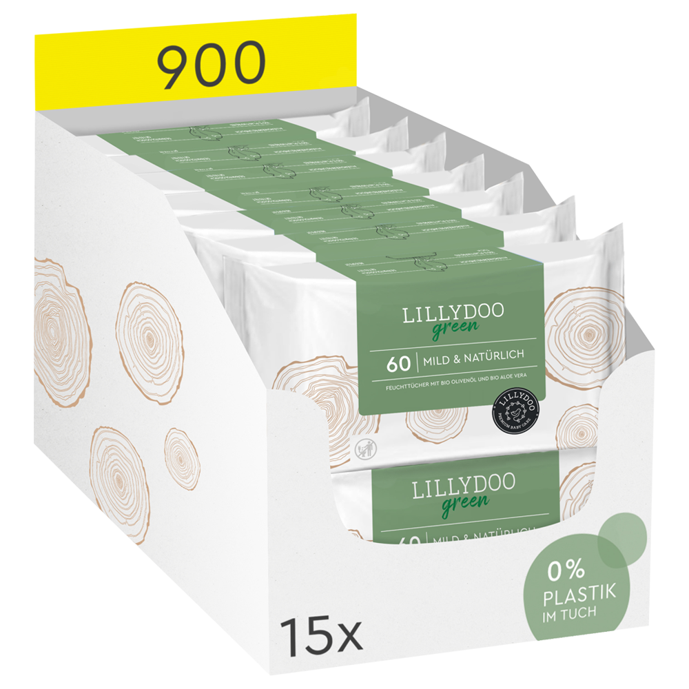 Bild: LILLYDOO Feuchttücher Green, 15x60 Stück 