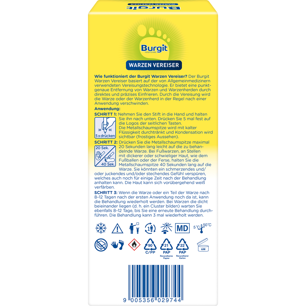 Bild: Burgit Footcare Warzen Vereiser 