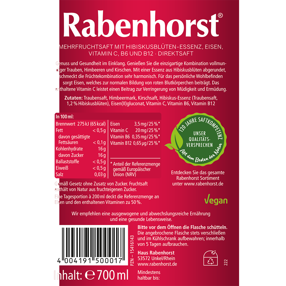 Bild: Rabenhorst Direktsaft mit Eisen