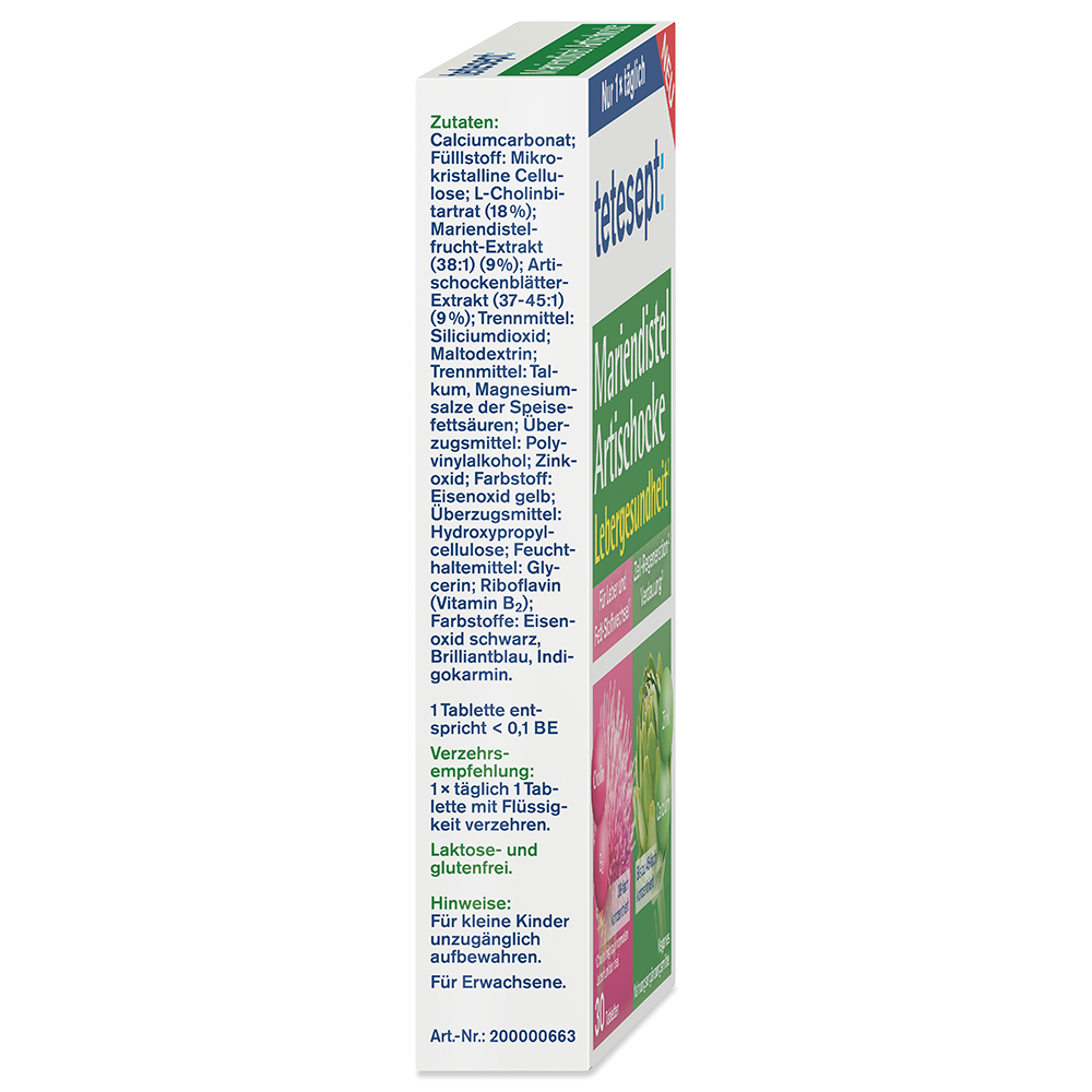 Bild: tetesept: Mariendistel Artischocke Lebergesundheit 