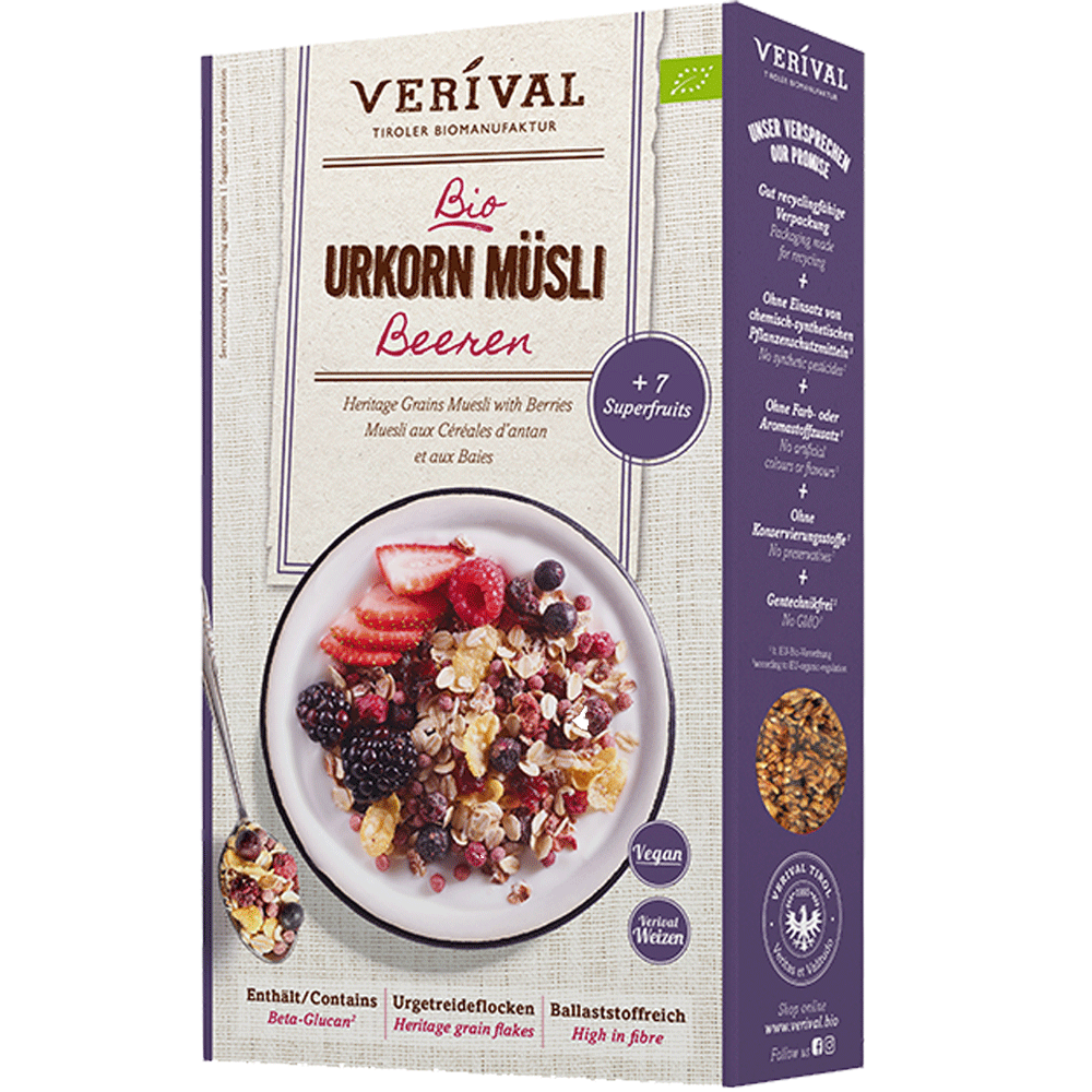 Bild: Verival Bio Urkorn Müsli Beeren 