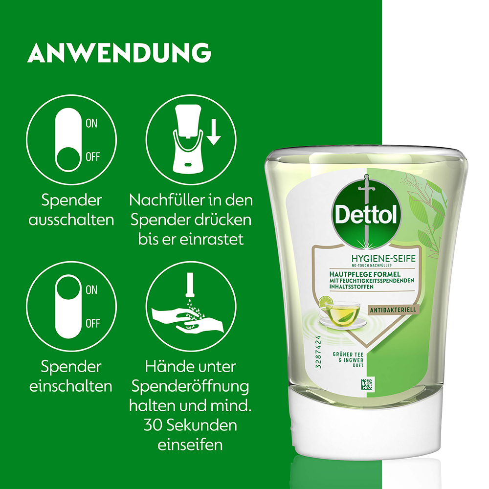 Bild: Dettol No-Touch Nachfüllung Grüner Tee & Ingwer 