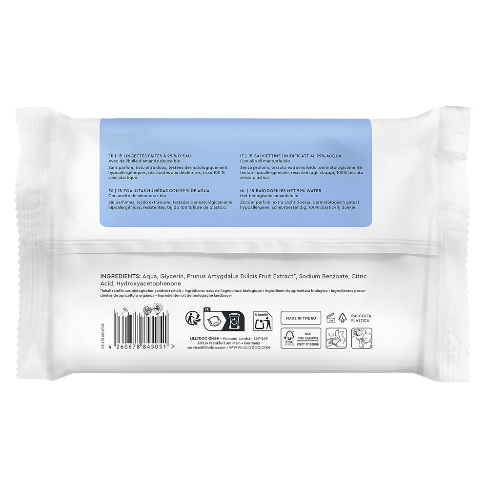 Bild: LILLYDOO Feuchttücher 99% Wasser 
