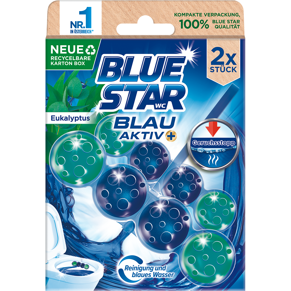 Bild: Blue Star Blau Aktiv WC-Steine Eukalyptus 