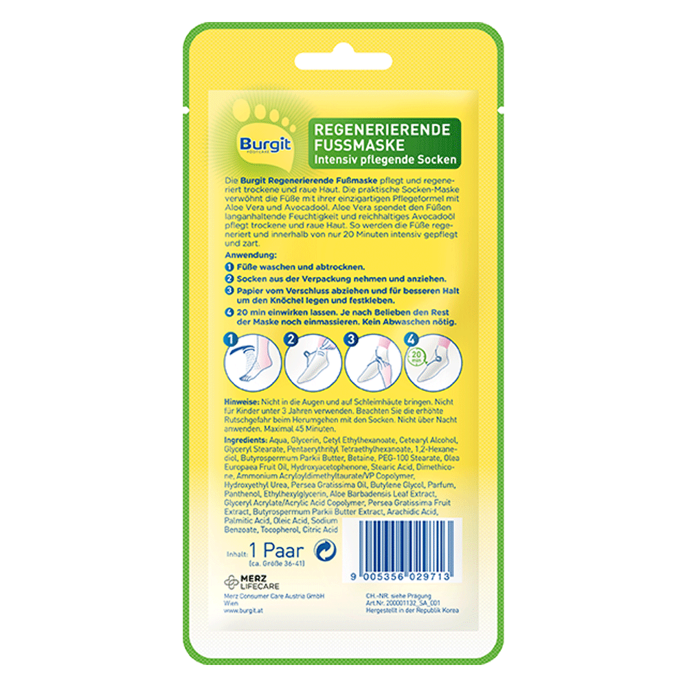 Bild: Burgit Footcare Regenerierende Fußmaske