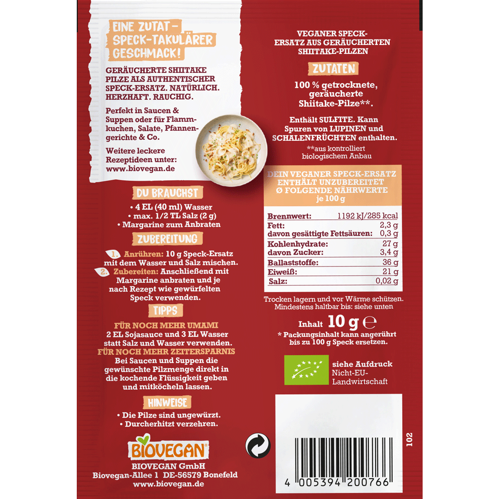 Bild: Biovegan Mein Veganer Speck Ersatz 