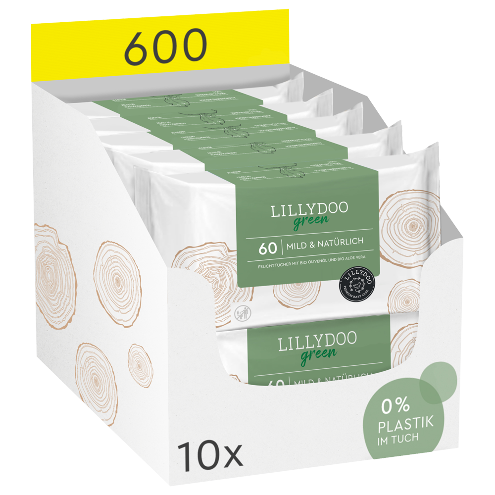 Bild: LILLYDOO Feuchttücher Green, 10x60 Stück