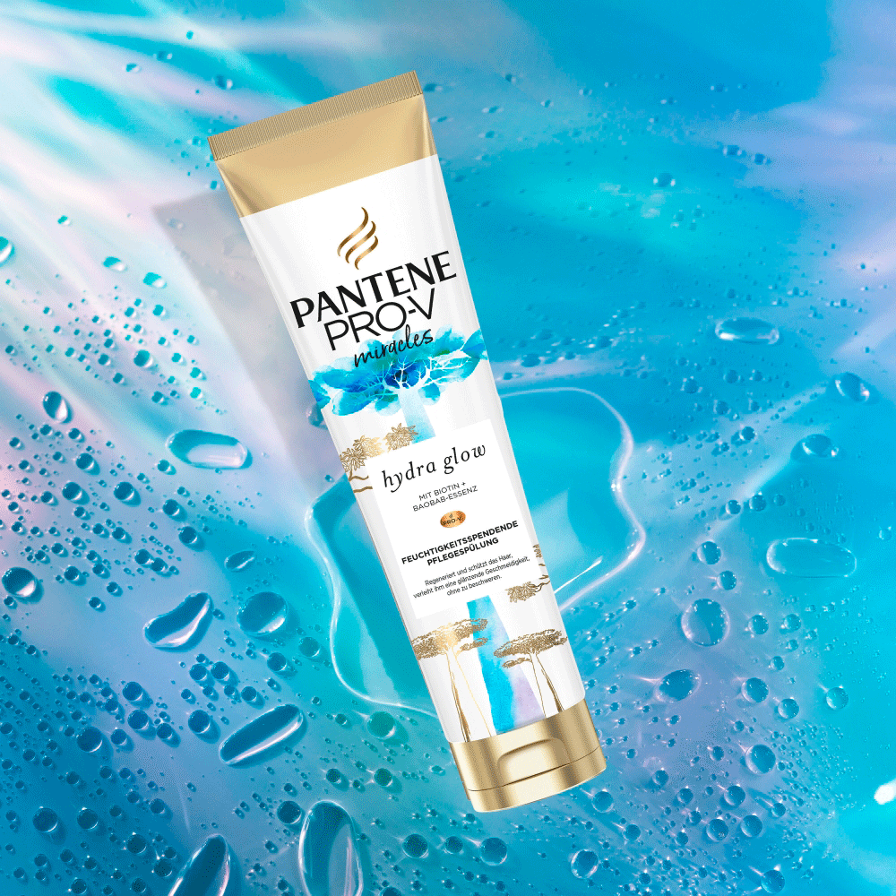 Bild: PANTENE PRO-V Hydra Glow Feuchtigkeitsspendende Pflegespülung mit Biotin 