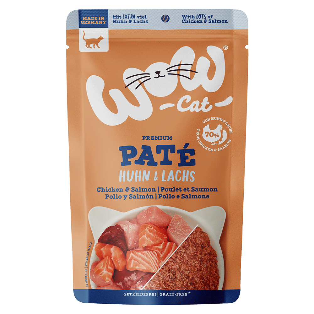 Bild: WOW Cat Premium Paté Huhn und Lachs 