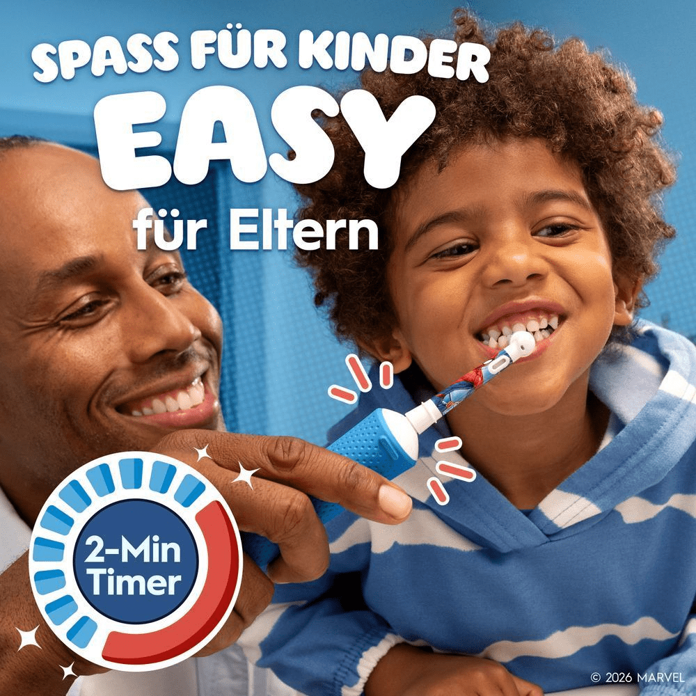 Bild: Oral-B Pro Kids Spiderman Elektrische Zahnbürste, Blau/Rot 
