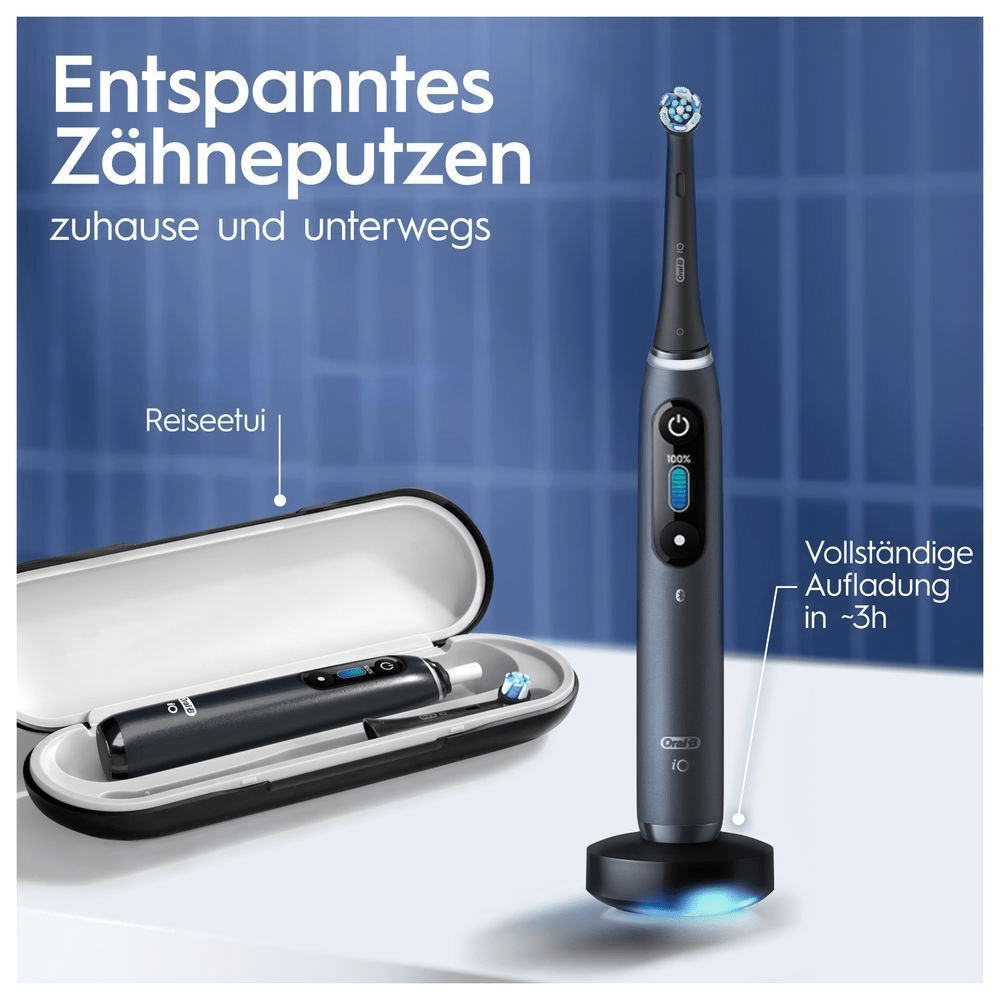 Bild: Oral-B iO 8 Duo Elektrische Zahnbürsten, Black Onyx/White Slabaster 