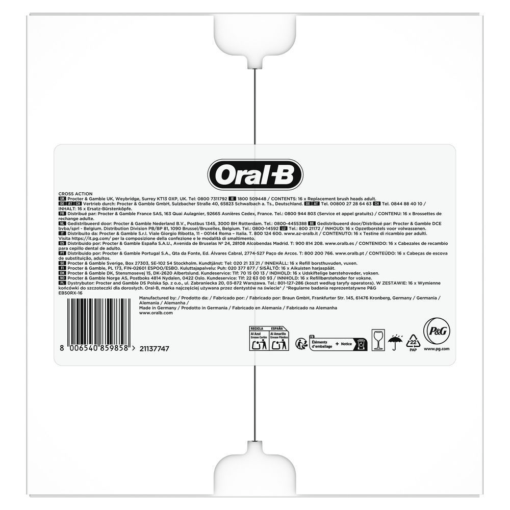 Bild: Oral-B Pro CrossAction Aufsteckbürsten, Weiß 