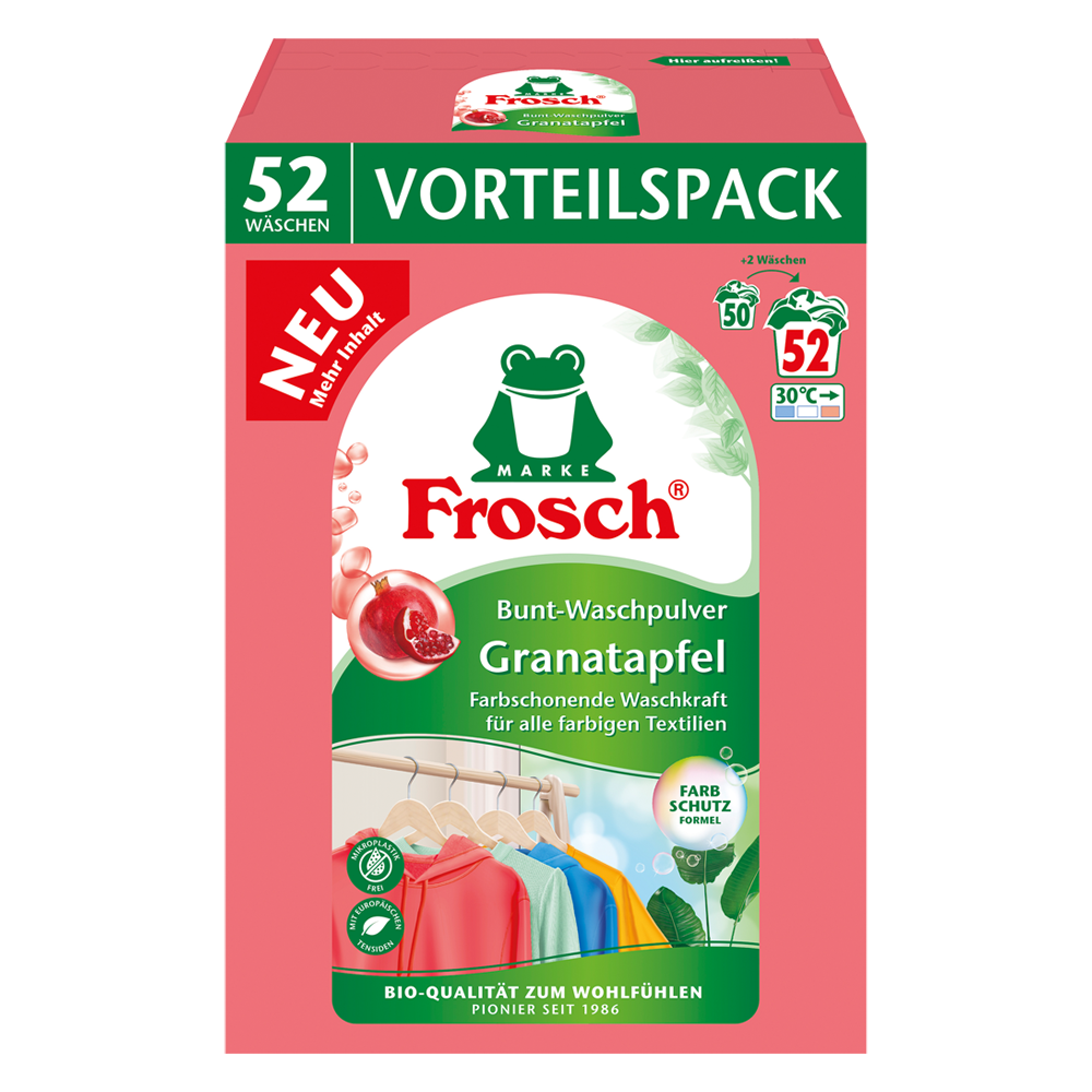 Bild: Frosch Bunt Waschpulver Granatapfel 