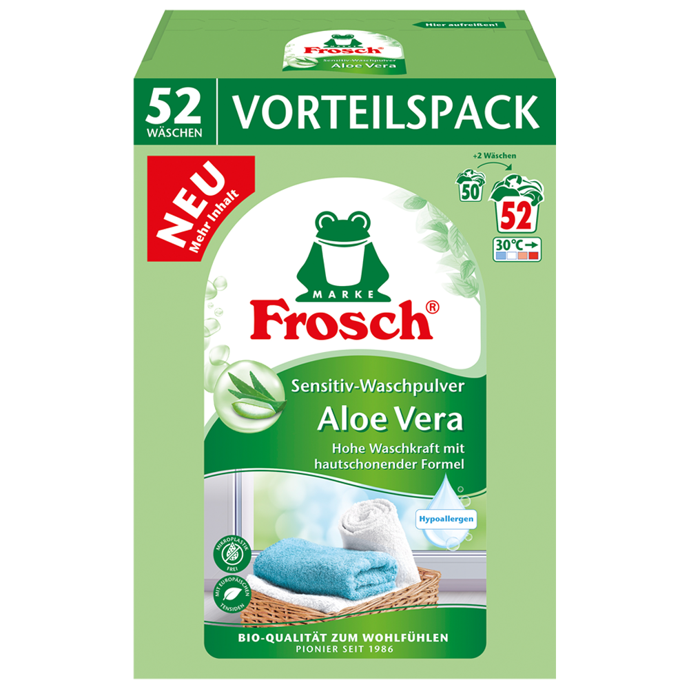 Bild: Frosch Sensitiv Waschpulver Aloe Vera 