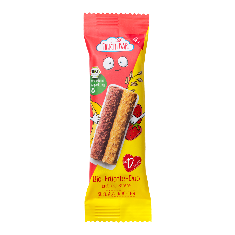 Bild: FruchtBar Bio Früchte Duo Erdbeere Banane 