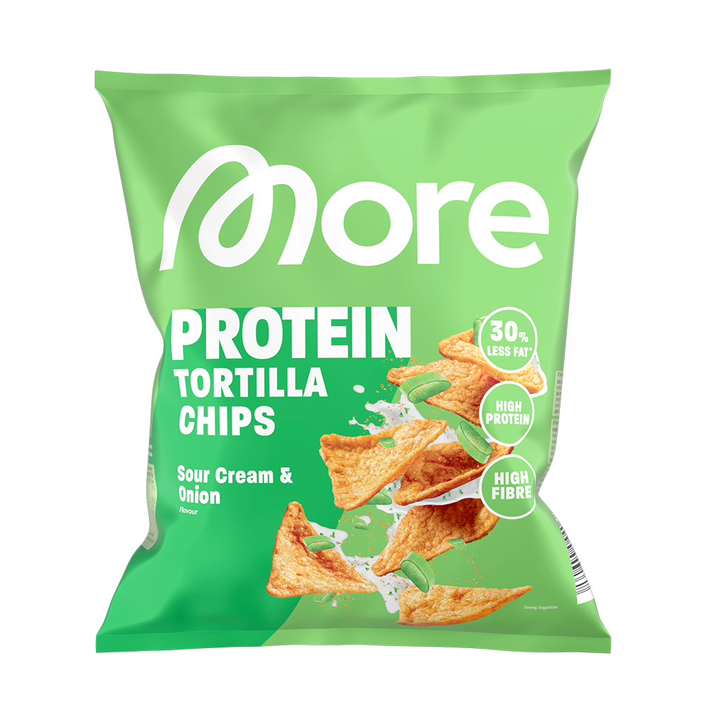 Bild: More Protein Torilla Chips Sour Cream and Onion 