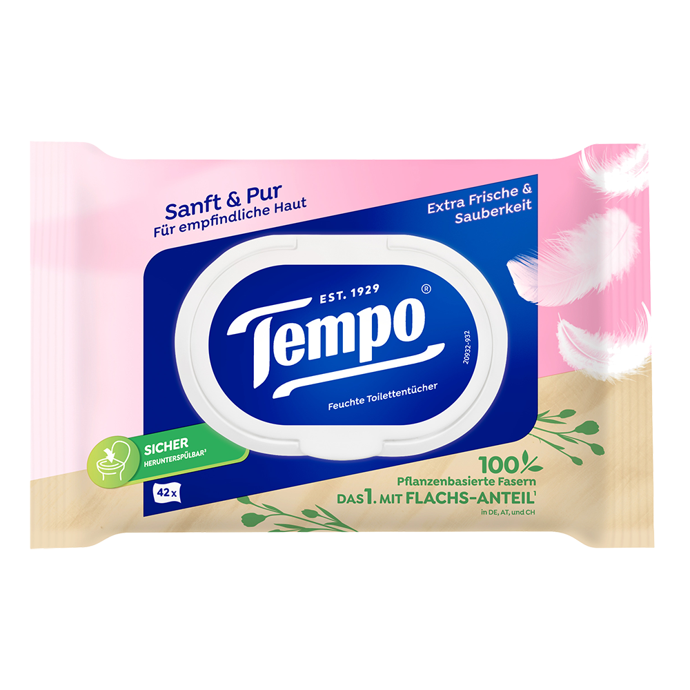 Bild: Tempo Feuchtes Toilettenpapier sanft & pur 