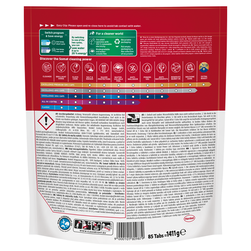 Bild: Somat All in 1 Extra Geschirrspültabs Lemon & Lime Giga Pack 