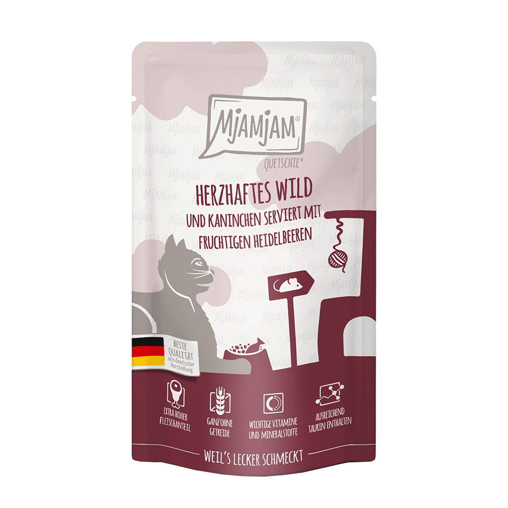 Bild: Mjamjam Quetschie Herzhaftes Wild und Kaninchen mit fruchtigen Heidelbeeren 
