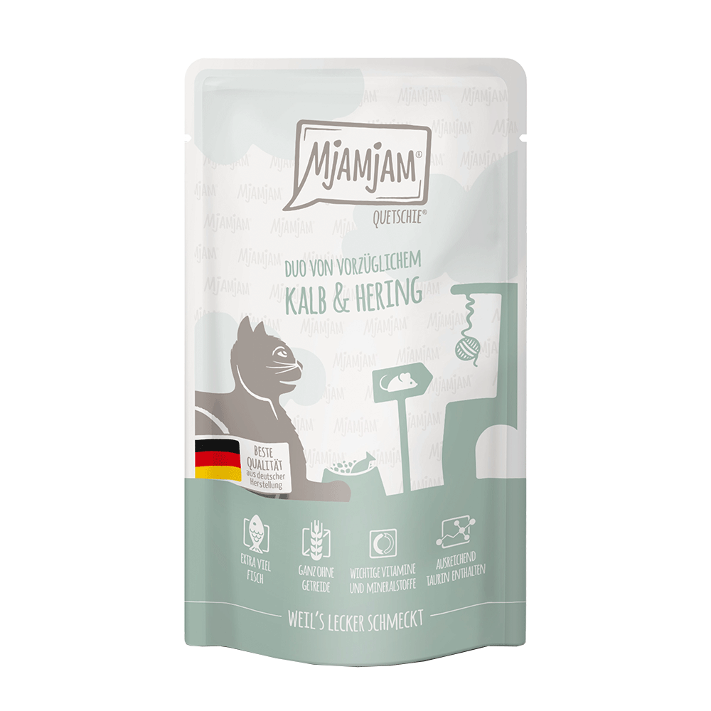 Bild: Mjamjam Quetschie Duo Kalb und Hering 