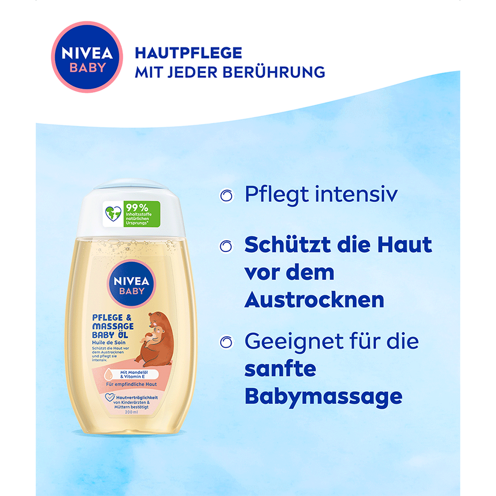 Bild: NIVEA Baby Pflege und Massage Babyöl 