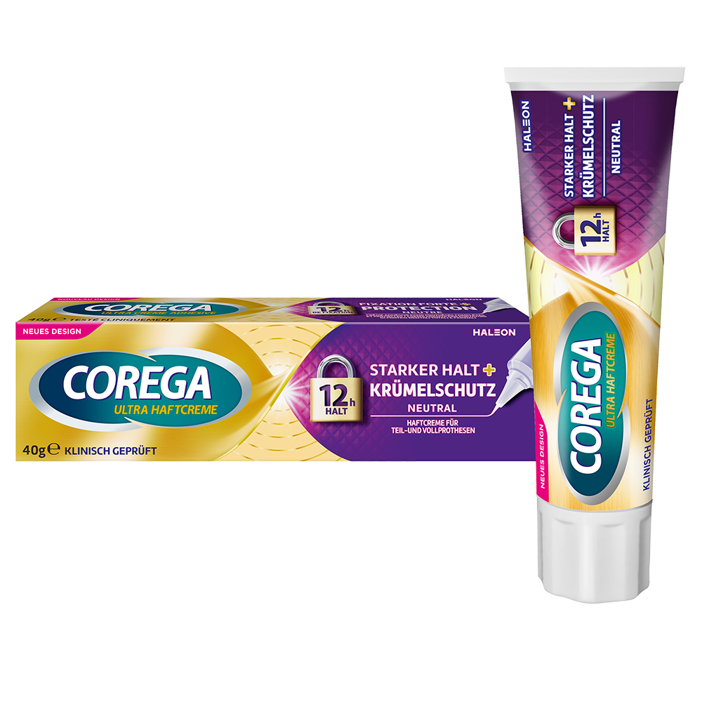Bild: Corega Ultra Haftcreme Starker Halt und Krümelschutz 